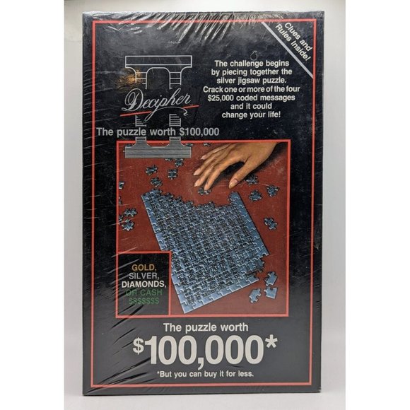 New Sealed Decipher II Jigsaw Puzzle 4 Coded Messages Silver Vintage 1985 - Picture 1 of 2